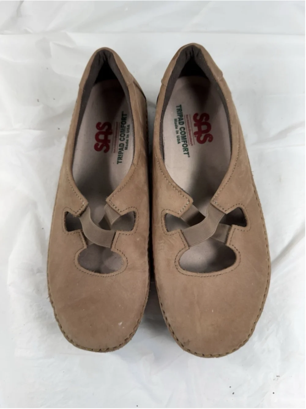 SAS Women's Size 8.5W Praline Tan Crissy Slip On Nubuck Leather Loafer Shoes